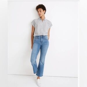 Madewell denim distressed light wash cali Demi bootcut in timpson wash
